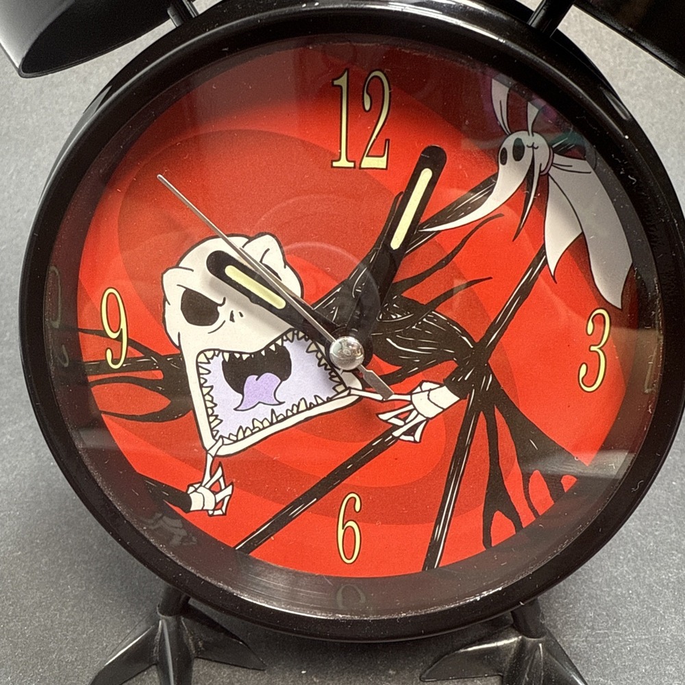 Disney Nightmare Before Christmas Jack Skellington Alarm Clock Metal Double Bell - Picture 3 of 14